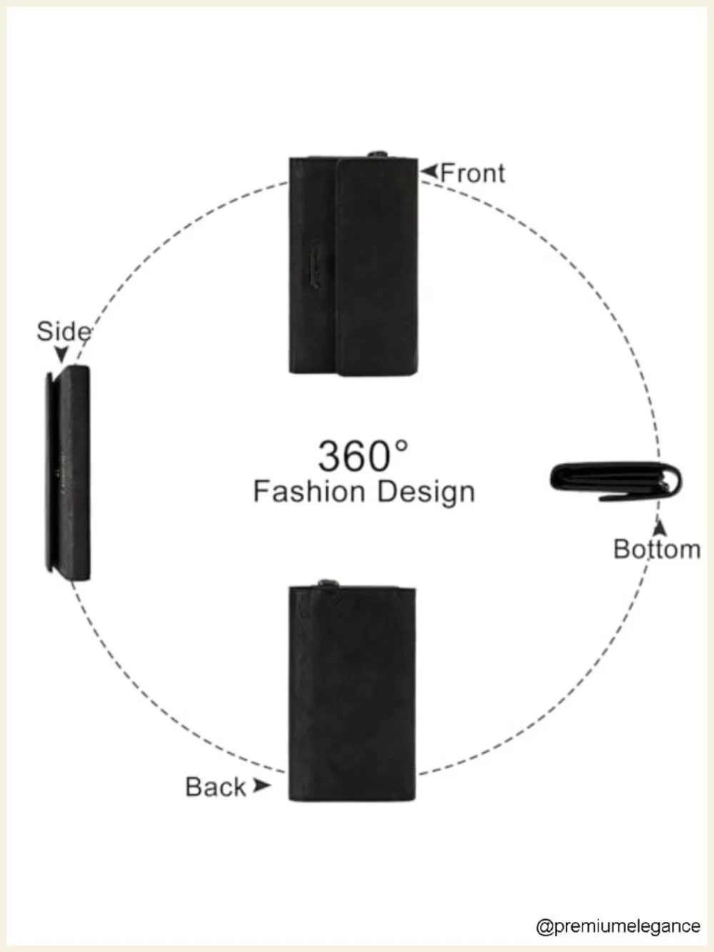 Large Trifold Wallet with Phone Pocket and RFID Protection